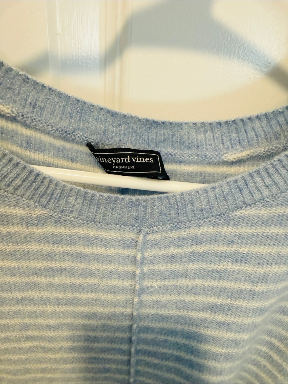 Vineyard Vines Light Blue Striped Crewneck Sweater - Picture 3 of 3